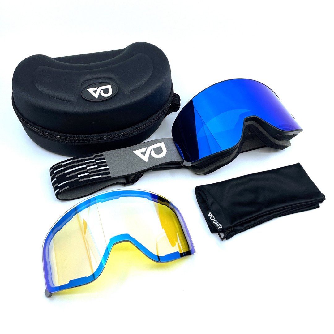 Komplettes Blaze 2.0 Set mit Skibrille, Sonnenglas, Low-Light-Glas, EVA-Etui und Beutel